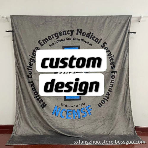 custom logo travel blanket airplane print big blanket